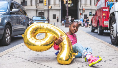 Little girl celebrating one of many post-divorce special occasions.