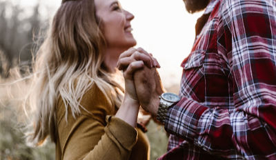 Happy couple who have discovered how to trust again after divorce.