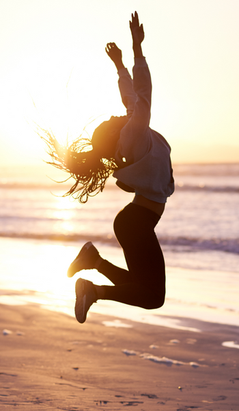 Person jumping for joy